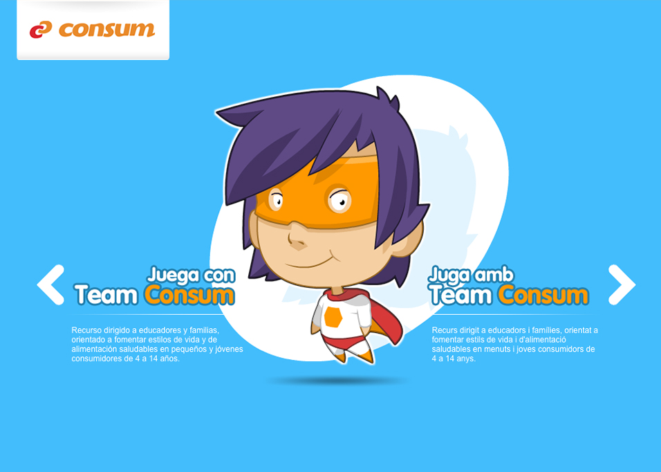 Team Consum es una divertida web para aprender a comer